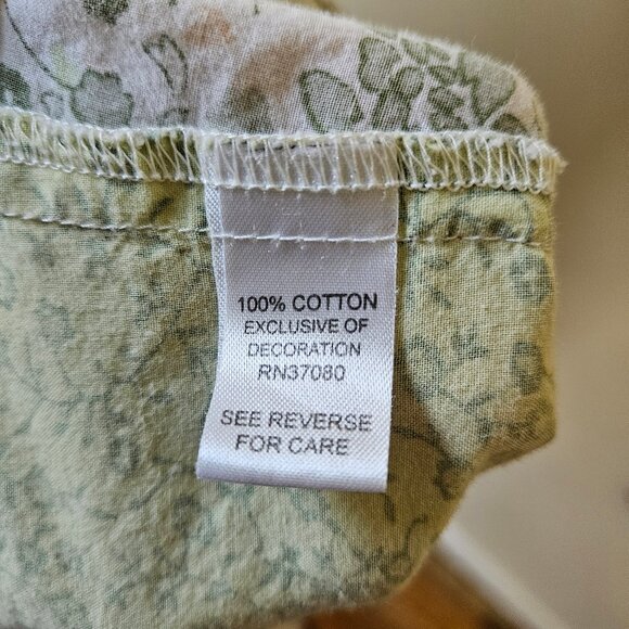 Cato Y2K Green Ditsy Floral Calico Prarie Fairy Cottagecore Button Top Blouse L - Picture 8 of 8